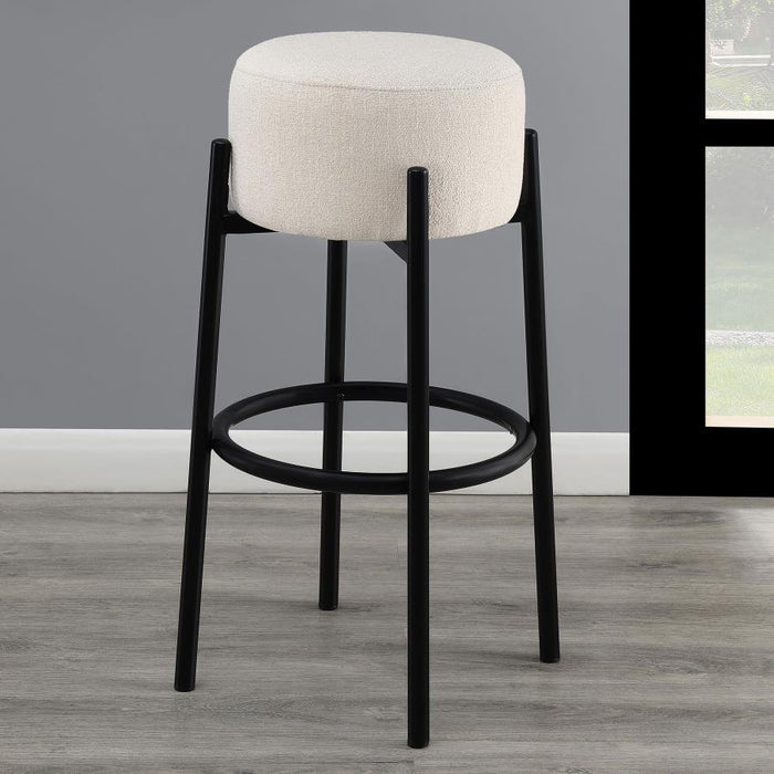 Leonard - Upholstered Backless Round Stools (Set of 2) - Simple Home Plus