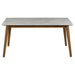 Everett - Faux Marble Top Dining Table - Natural Walnut And White - Simple Home Plus