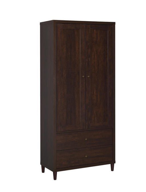 Wadeline - 2-Door Tall Accent Cabinet - Rustic Tobacco - Simple Home Plus