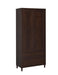 Wadeline - 2-Door Tall Accent Cabinet - Rustic Tobacco - Simple Home Plus