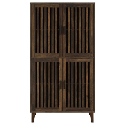 Elouise - 4-Door Engineered Wood Tall Accent Cabinet - Dark Pine - Simple Home Plus