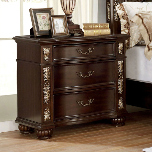 Theodor - Nightstand With USB Plug - Brown Cherry - Simple Home Plus