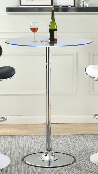 Thea - LED Bar Table - Chrome And Clear - Simple Home Plus