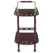 Palmer - 2-Tier Serving Cart - Merlot And Brass - Simple Home Plus