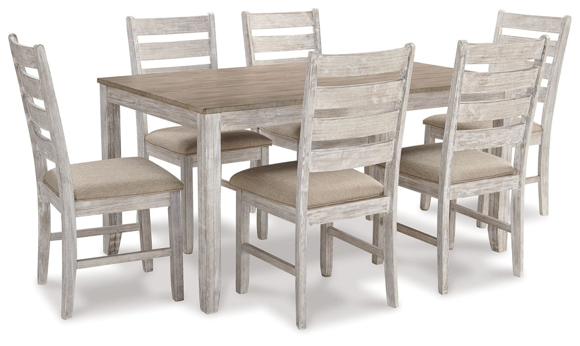 Skempton - White - Dining Room Table Set (Set of 7) - Simple Home Plus