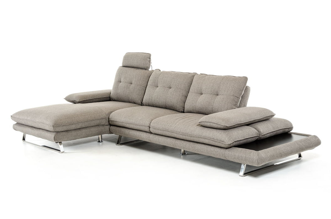 Foam Steel Wood And Veneer Sectional Sofa - Gray