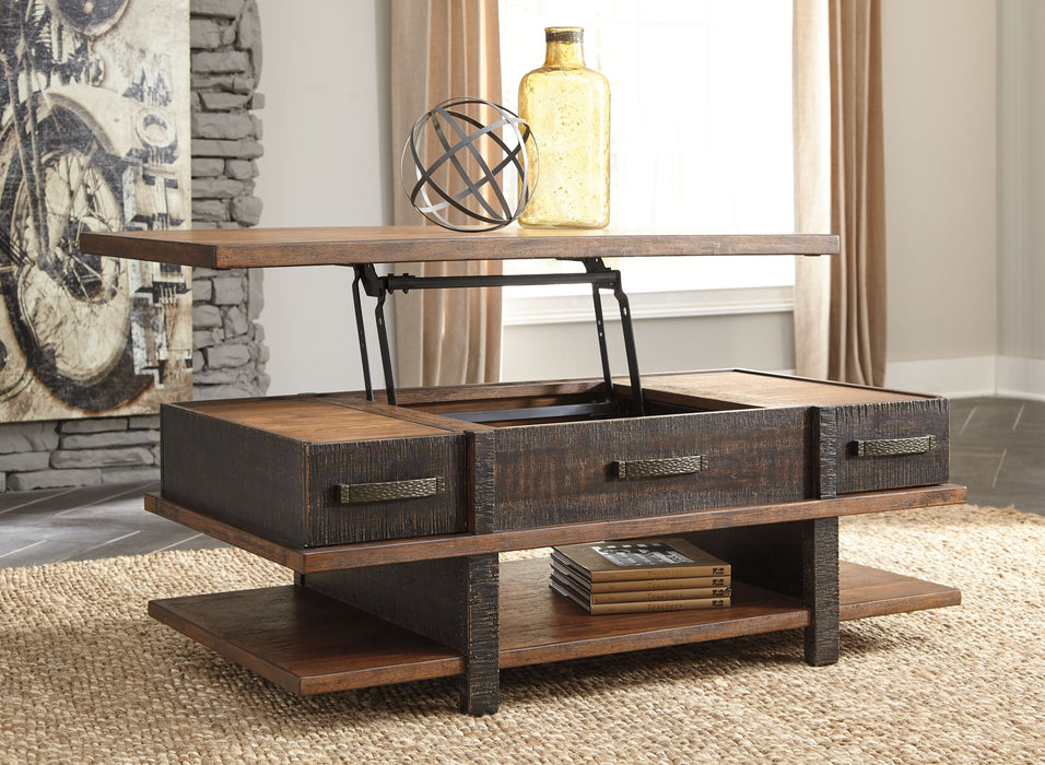 Stanah - Brown / Beige - Lift Top Cocktail Table - Simple Home Plus