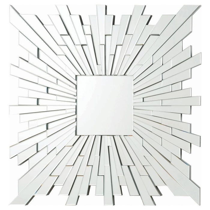 Brantley - Square Sunburst Wall Mirror - Silver - Simple Home Plus