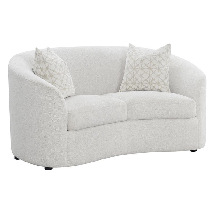 Rainn - Upholstered Tight Back Loveseat - Latte - Simple Home Plus