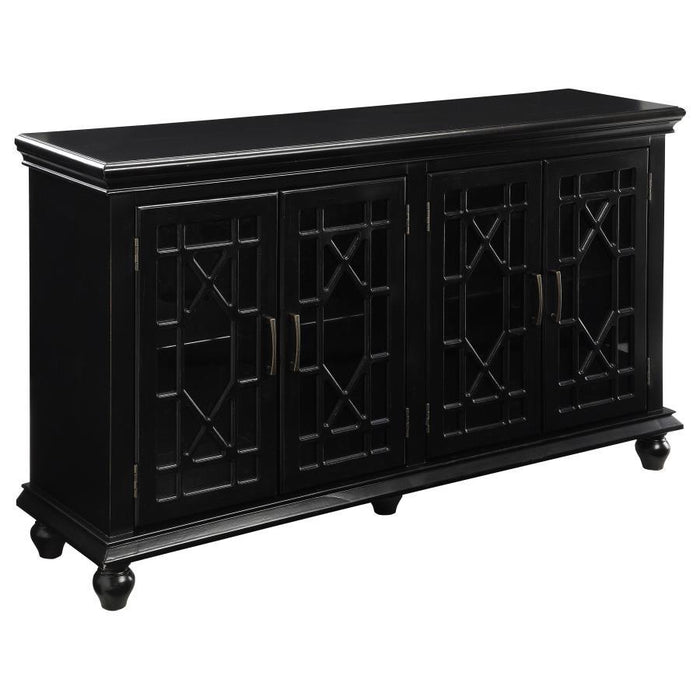 Kovu - 4-Door Accent Cabinet - Black - Simple Home Plus