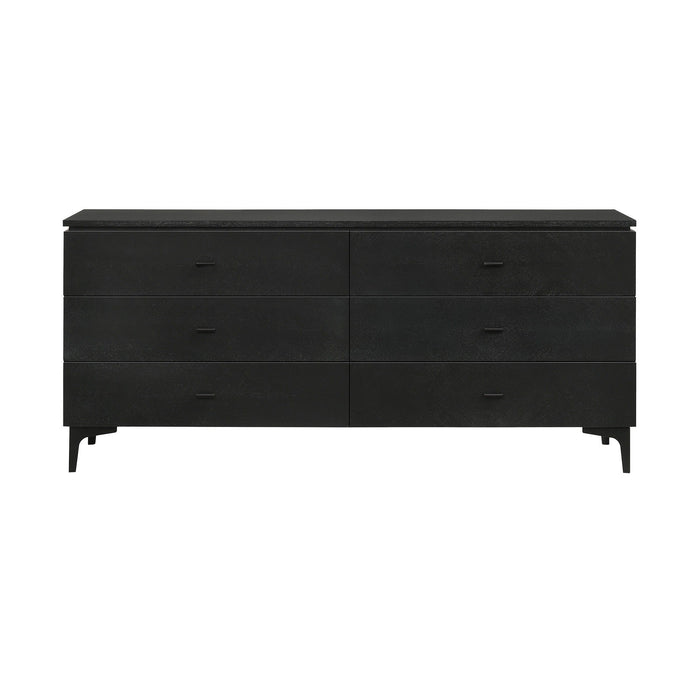 Six Drawer Double Dresser - Black