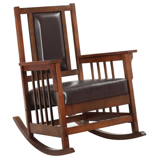 Ida - Upholstered Rocking Chair - Tobacco And Dark Brown - Simple Home Plus