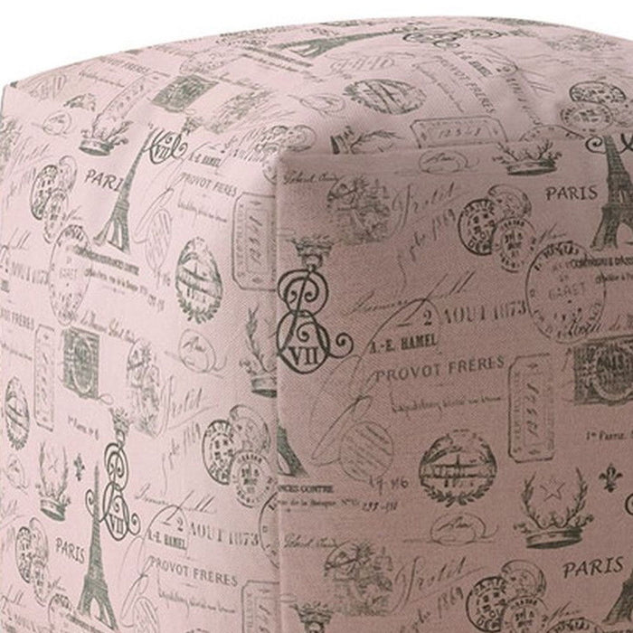 Twill Paris Pouf Cover - Pink