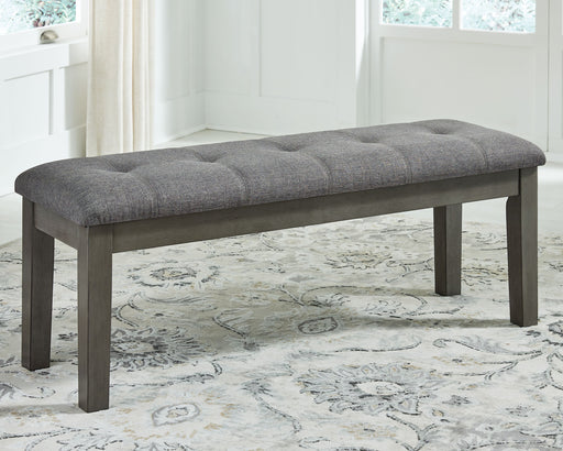 Hallanden - Black / Gray - Large Uph Dining Room Bench - Simple Home Plus