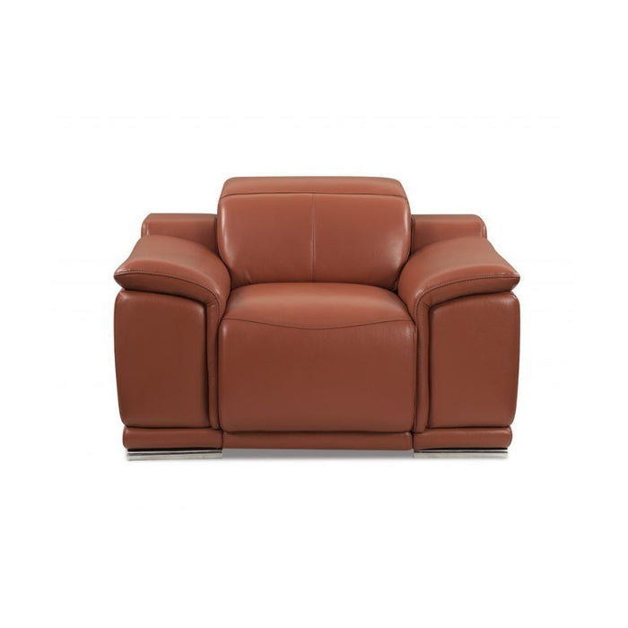 2 Piece Five Person Indoor Italian Leather Seating Set - Camel