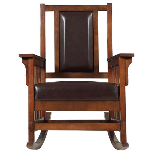 Ida - Upholstered Rocking Chair - Tobacco And Dark Brown - Simple Home Plus