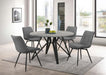 Neil - 5 Piece Round Dining Set - Concrete And Gray - Simple Home Plus