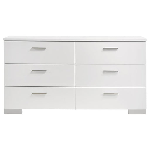 Felicity - 6-Drawer Dresser - Glossy White - Simple Home Plus