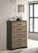 Baker - 5-Drawer Chest - Brown And Light Taupe - Simple Home Plus