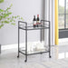 Curltis - Serving Cart With Glass Shelves - Clear And Black - Simple Home Plus