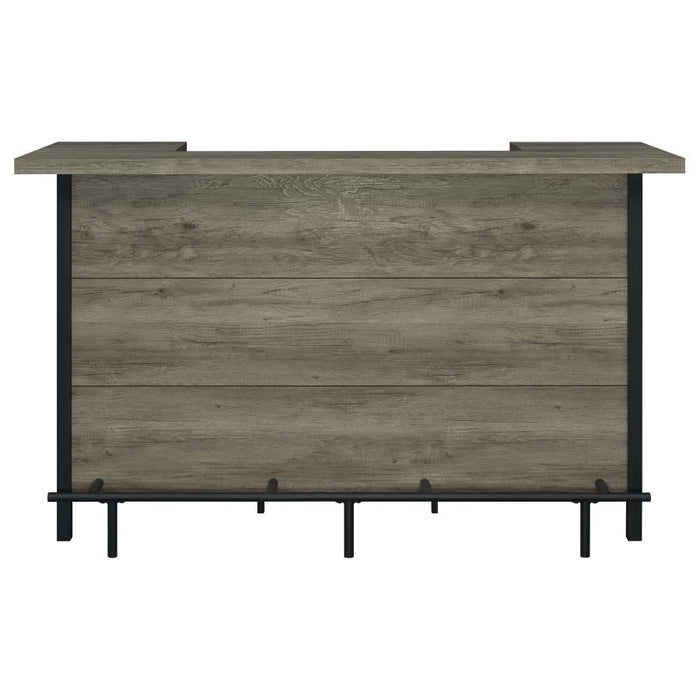 Bellemore - Bar Unit With Footrest - Gray Driftwood And Black - Simple Home Plus