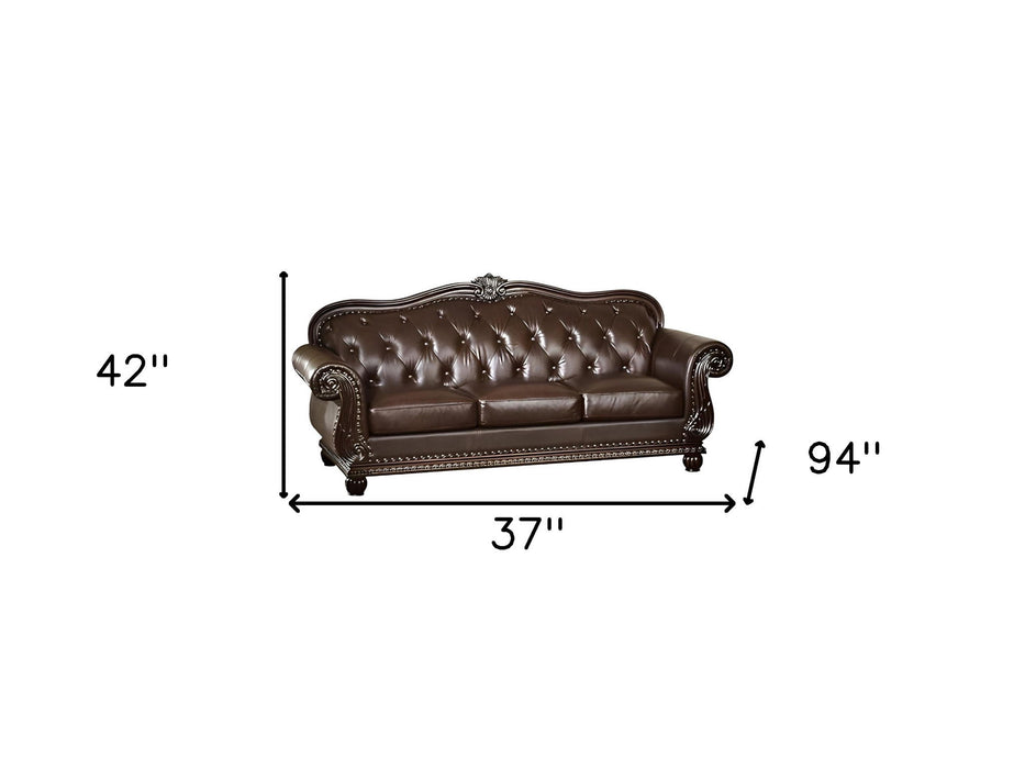 Top Grain Leather Sofa - Espresso