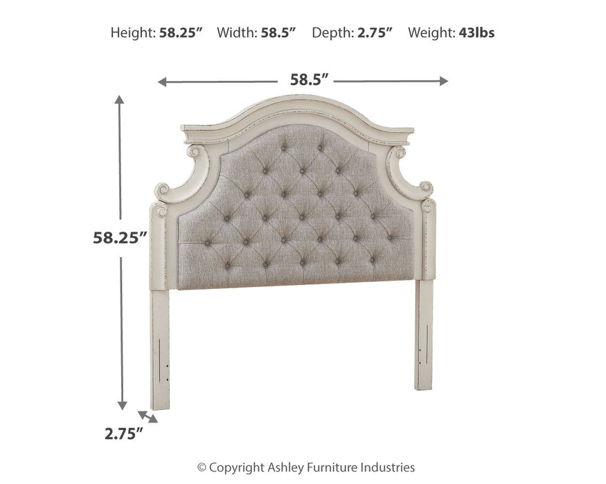 Realyn - Chipped White - Full Uph Panel Headboard - Simple Home Plus