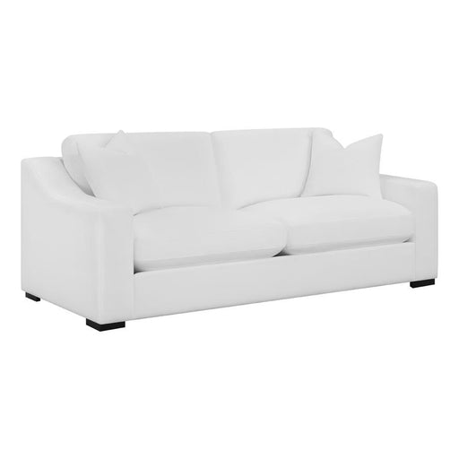 Ashlyn - Upholstered Sloped Arms Sofa - White - Simple Home Plus