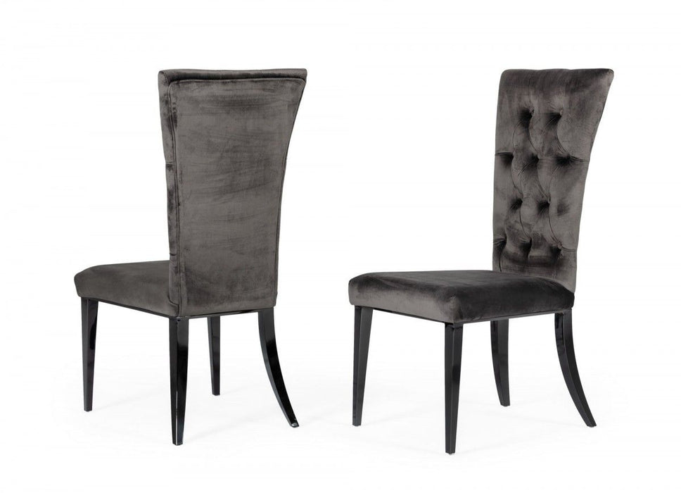 Velvet Modern Dining Chairs (Set of 2) - Gray