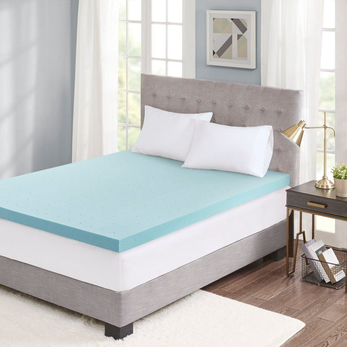 3" Gel Memory Foam With Cooling Cover Hypoallergenic Mattress Topper - White