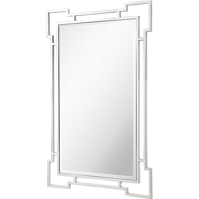 42" Accent Wood Mirror - Silver