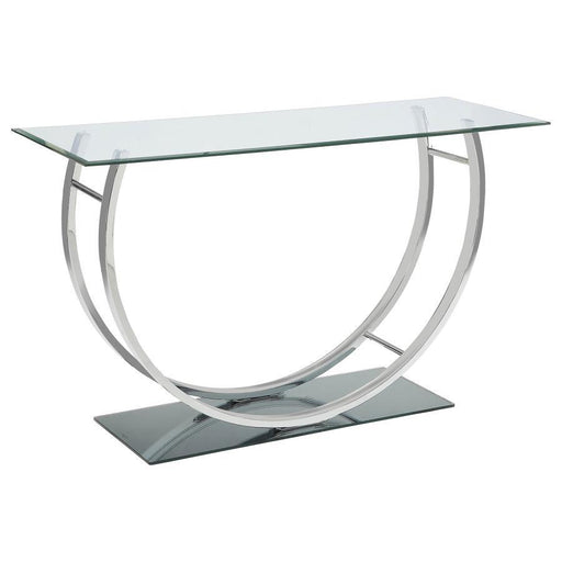 Danville - U-Shaped Sofa Table - Chrome - Simple Home Plus