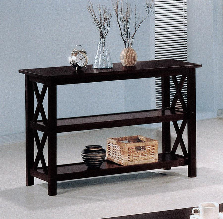 Rachelle - 2-Shelf Wood Entryway Console Table - Deep Merlot - Simple Home Plus