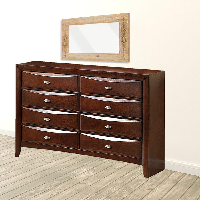 Wood Finish Dresser With 8 Drawers - Espresso