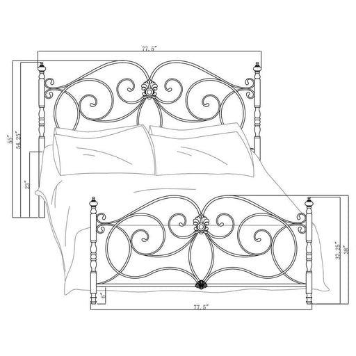 London - Metal Scroll Bed - Simple Home Plus