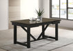 Malia - Rectangular Dining Table With Refractory Extension Leaf - Black - Simple Home Plus