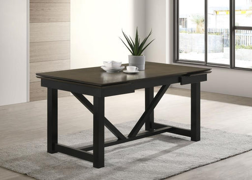 Malia - Rectangular Dining Table With Refractory Extension Leaf - Black - Simple Home Plus