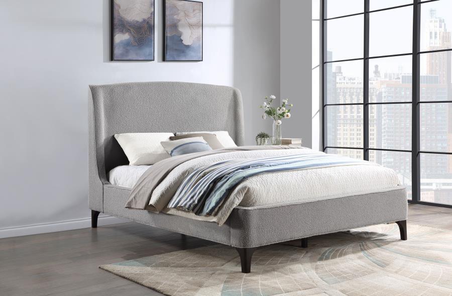 Mosby - Upholstered Curved Headboard Platform Bed - Simple Home Plus