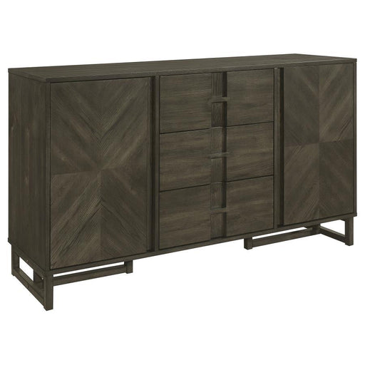 Kelly - 3-Drawer Storage Dining Sideboard Server - Dark Gray - Simple Home Plus