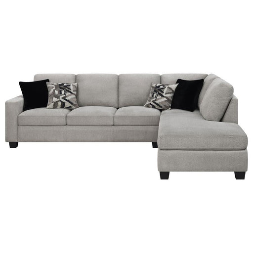 Whitson - Cushion Back Upholstered Sectional - Stone - Simple Home Plus