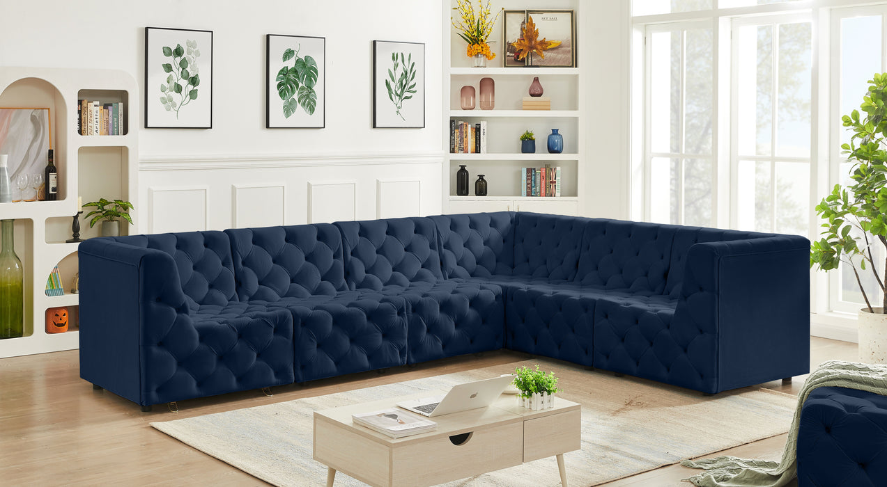 Tuft - Modular Sectional 6 Piece - Navy - Fabric