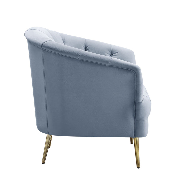 Velvet Sofa With Legs - Light Gray / Gold