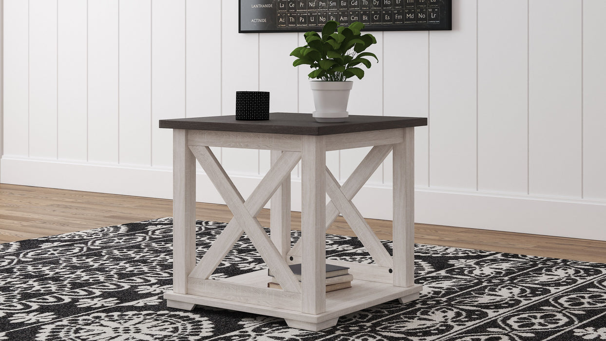 Dorrinson - White / Black / Gray - Square End Table - Simple Home Plus