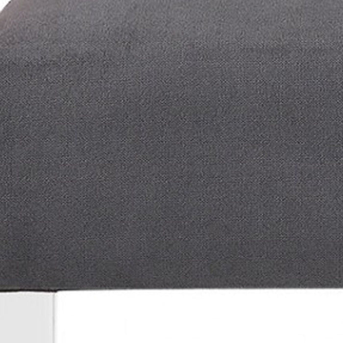 Upholstered Polyester Blend Bench - Charcoal / Clear