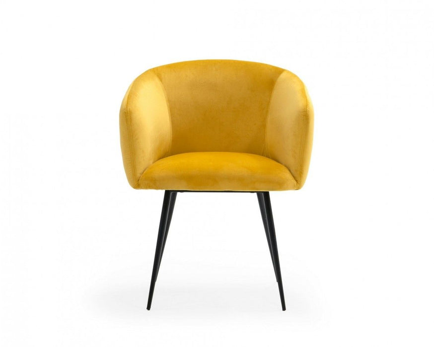 Velvet Modern Dining Chair - Yellow