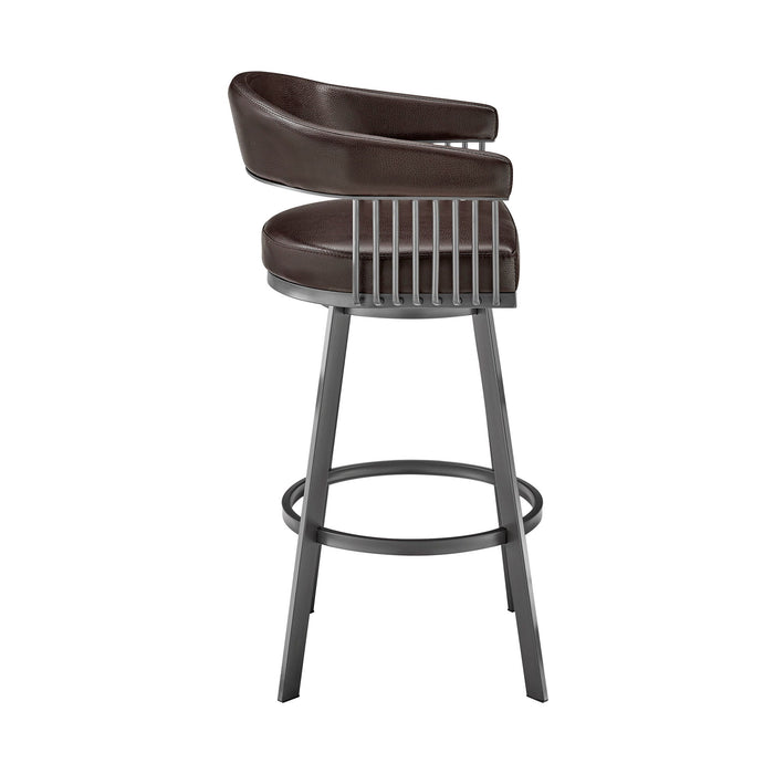 Swivel Low Back Bar Height Bar Chair - Chocolate And Gray