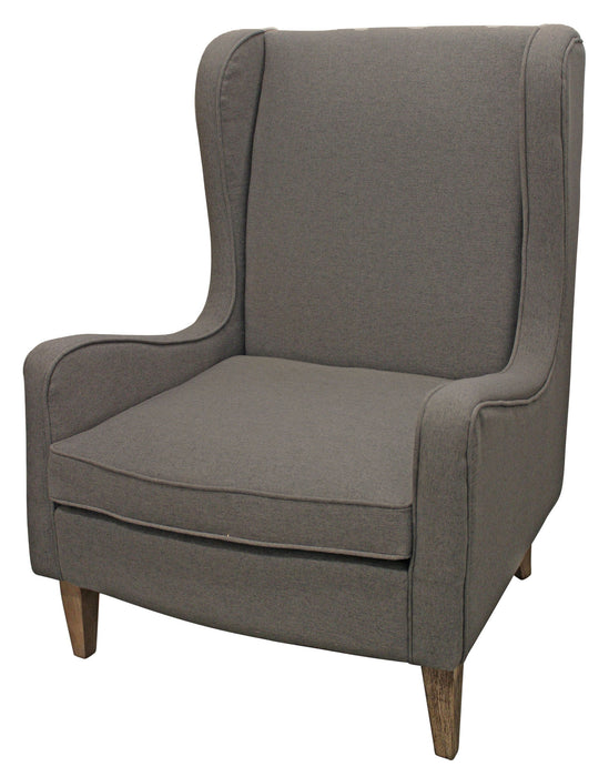 Linen And Natural Solid Color Lounge Chair - Gray