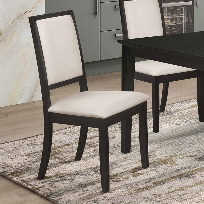 Louise - Upholstered Dining Side Chairs (Set of 2) - Black And Cream - Simple Home Plus