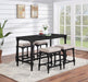 Martina - 5 Piece Rectangular Spindle Leg Counter Height Dining Set - Oatmeal And Black - Simple Home Plus