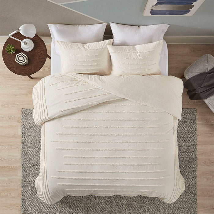 Mercer - King 3 Piece Comforter Set - Ivory